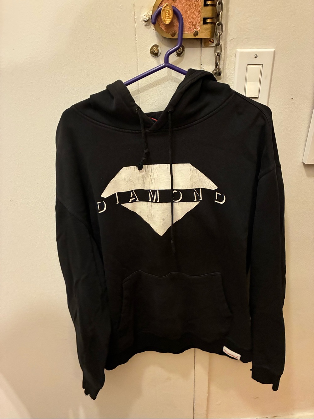 Diamond Supply Co. Black Hoodie with White Diamond Graphic